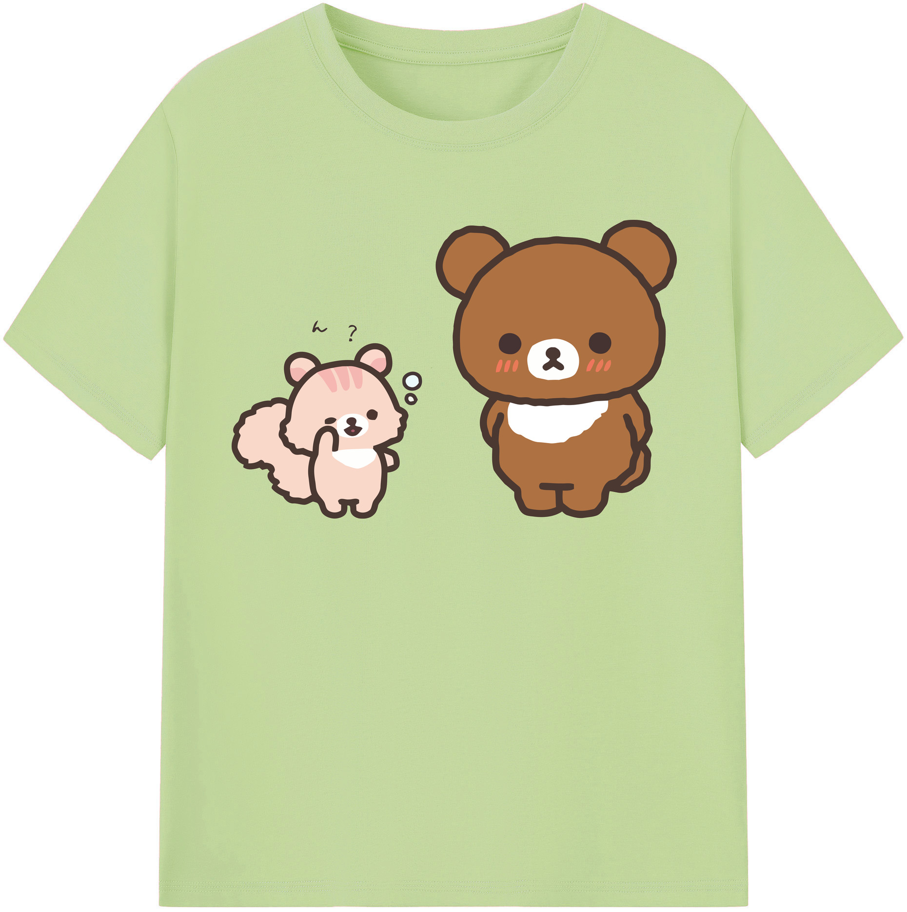 （画像用） リラックマ リラックマ キイロイトリ Rilakkuma Korilakkuma Kiiroitori 綿100％半袖Tシャツ（フロントプリント）